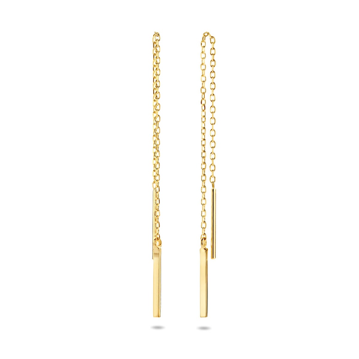 Pendientes de oro amarillo 9k con barra