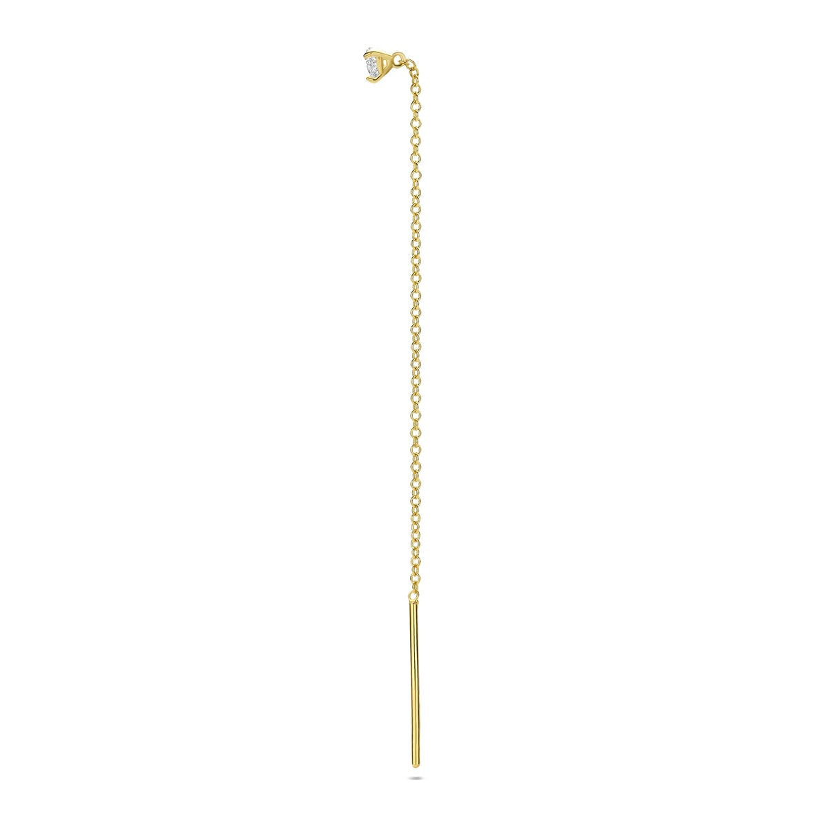 Aro de oro amarillo 14k con diamante en forma de corazón