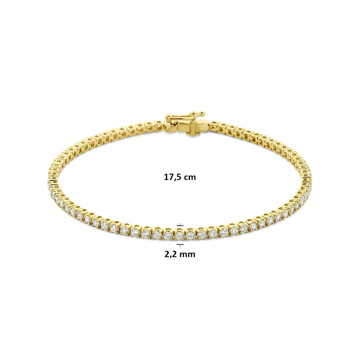 Pulsera de oro de 14k con diamante cultivado en laboratorio