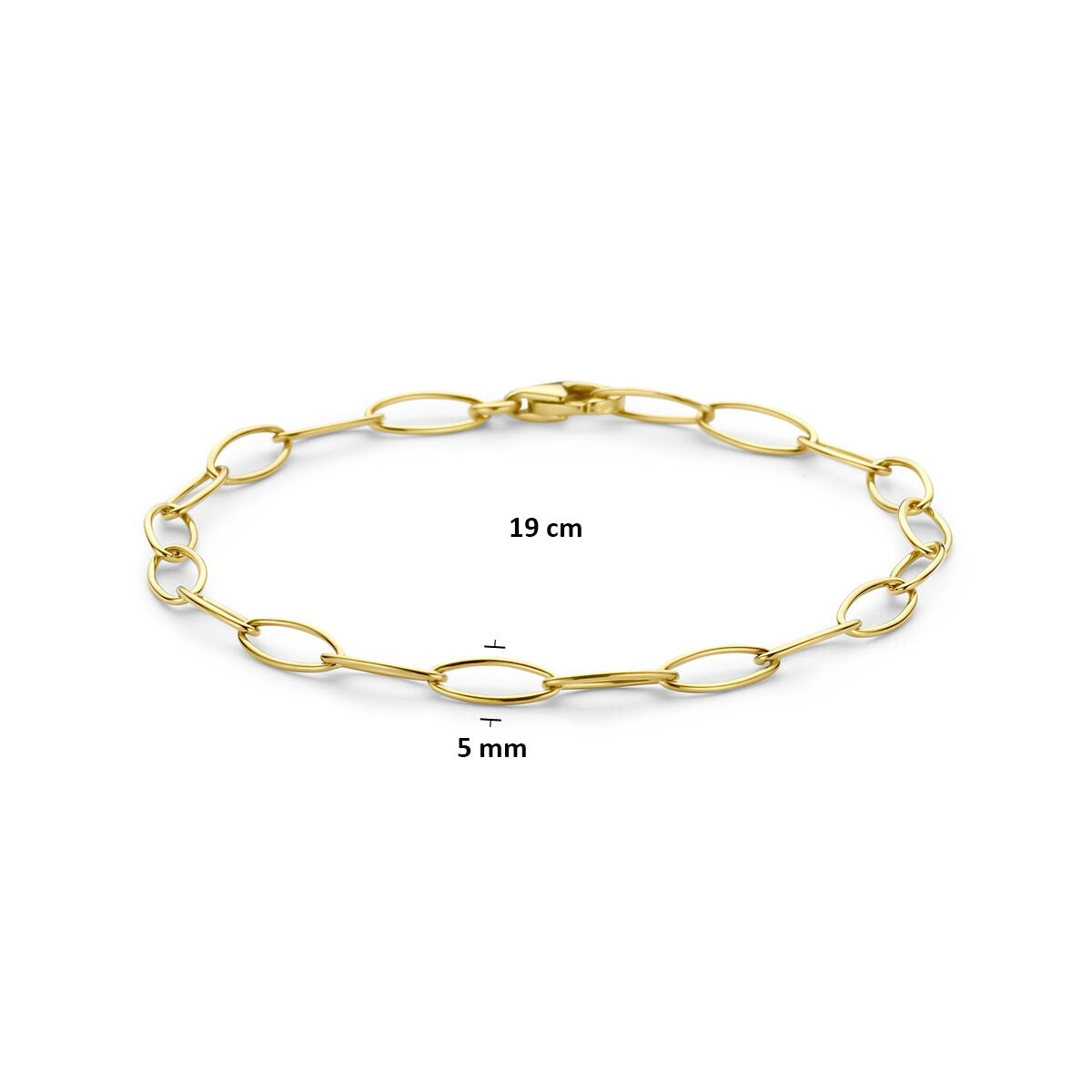 Pulsera de eslabones en oro amarillo de 14k ancla