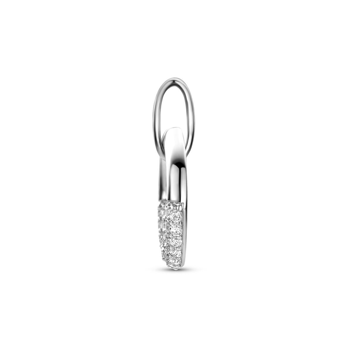 colgante de circonita 10 mm plata rodiada