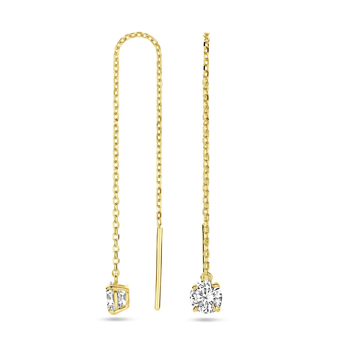 Pendientes de oro amarillo chapado en oro con circonitas