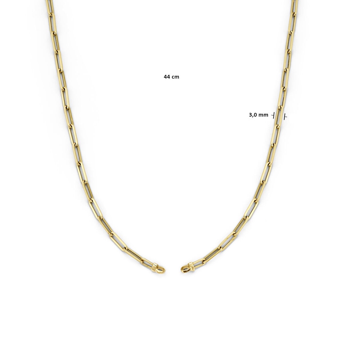 Collar de oro amarillo de 14k sin cierre