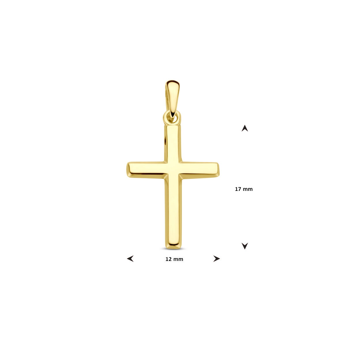 colgante de cruz de oro amarillo – 17 x 12 mm