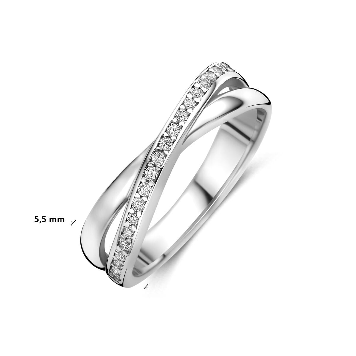 anillo de zirconia plata rodiada