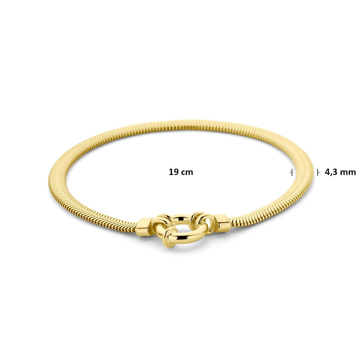 Pulsera chapada en oro de plata 925 serpiente plana