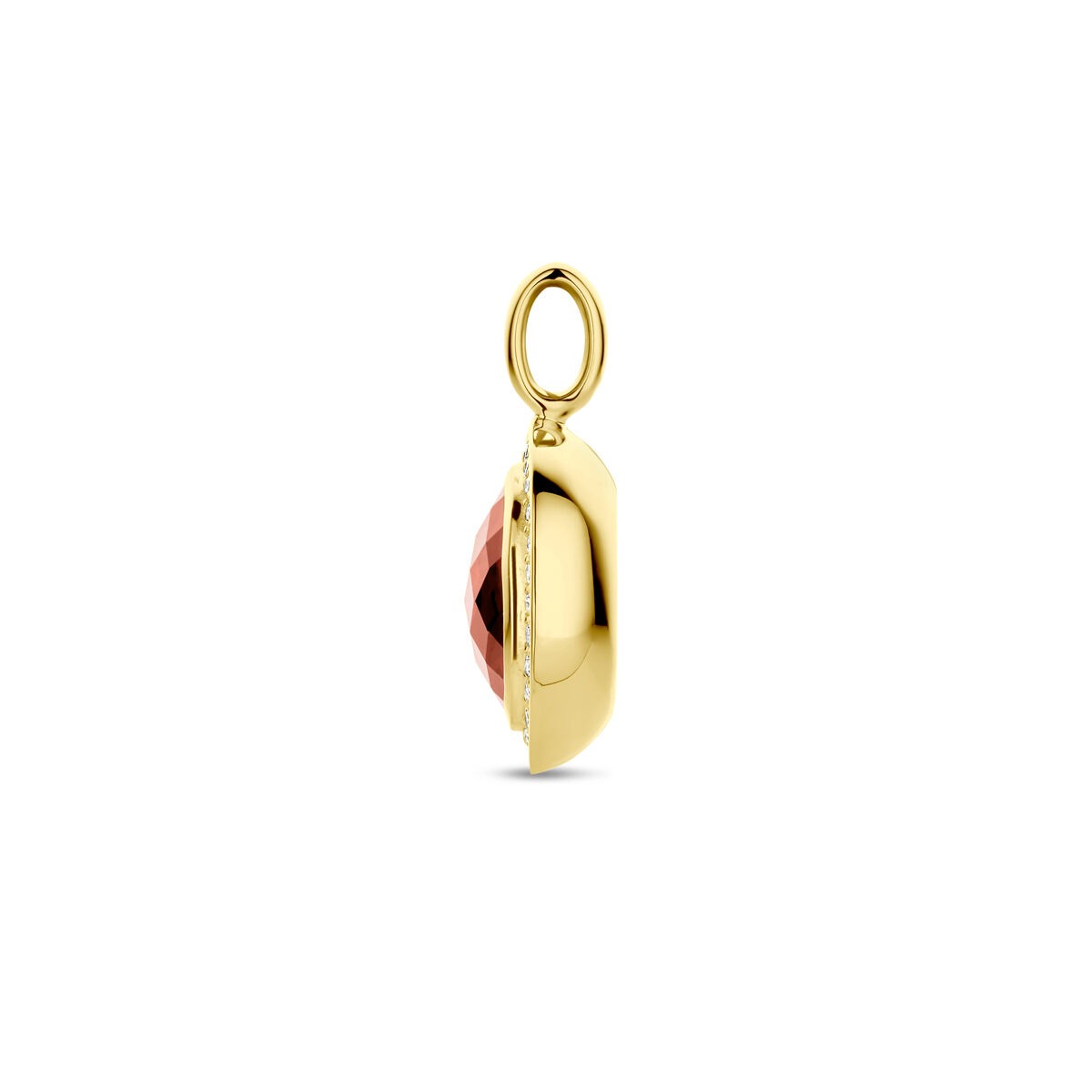 Colgante de oro – 14k con granate y diamante