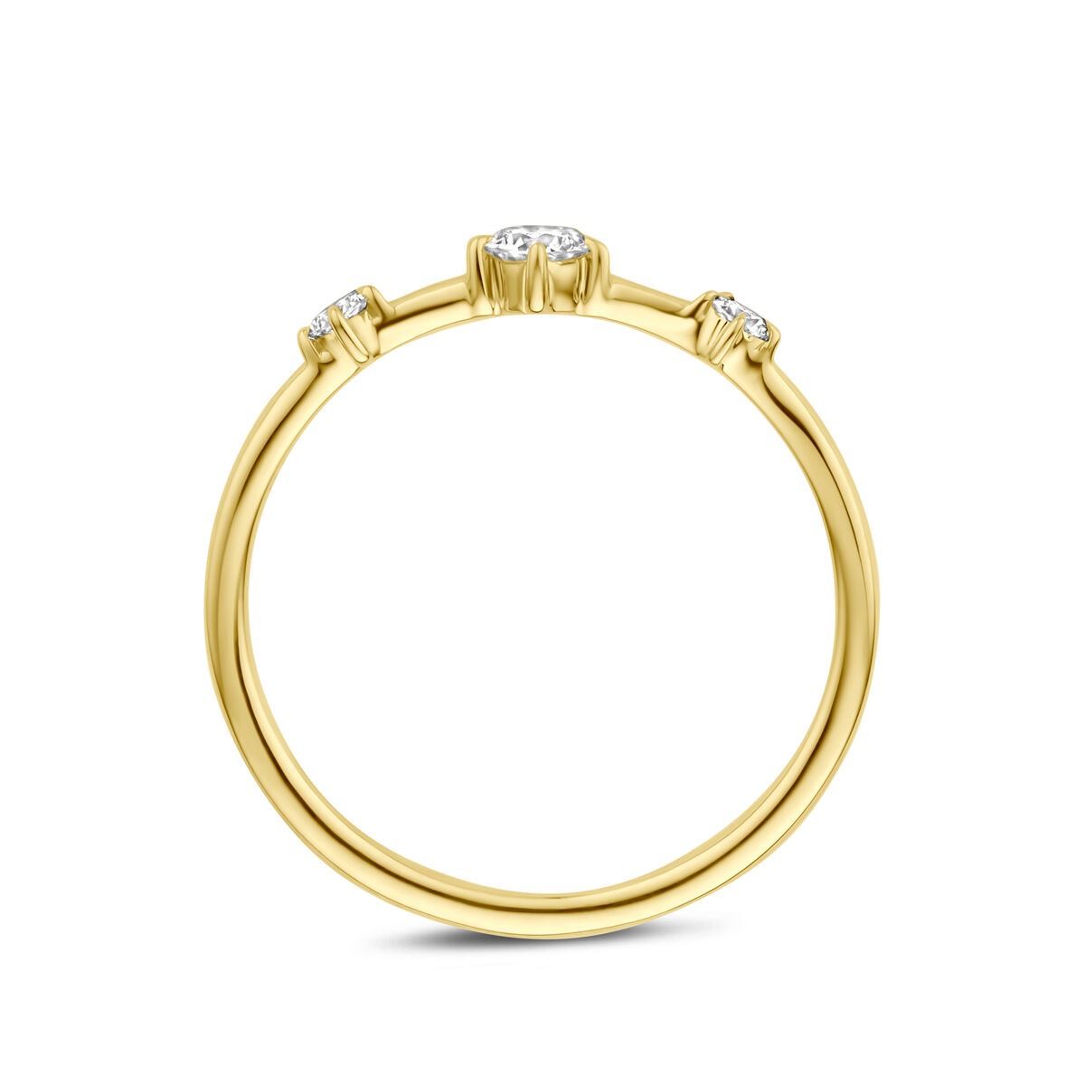 Anillo de oro amarillo de 14k con diamante cultivado en laboratorio 0.20ct