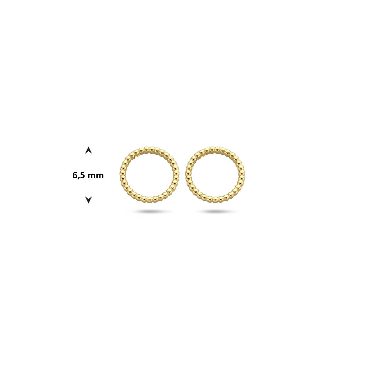 Pendientes de botón de oro con círculo retorcido – 14k