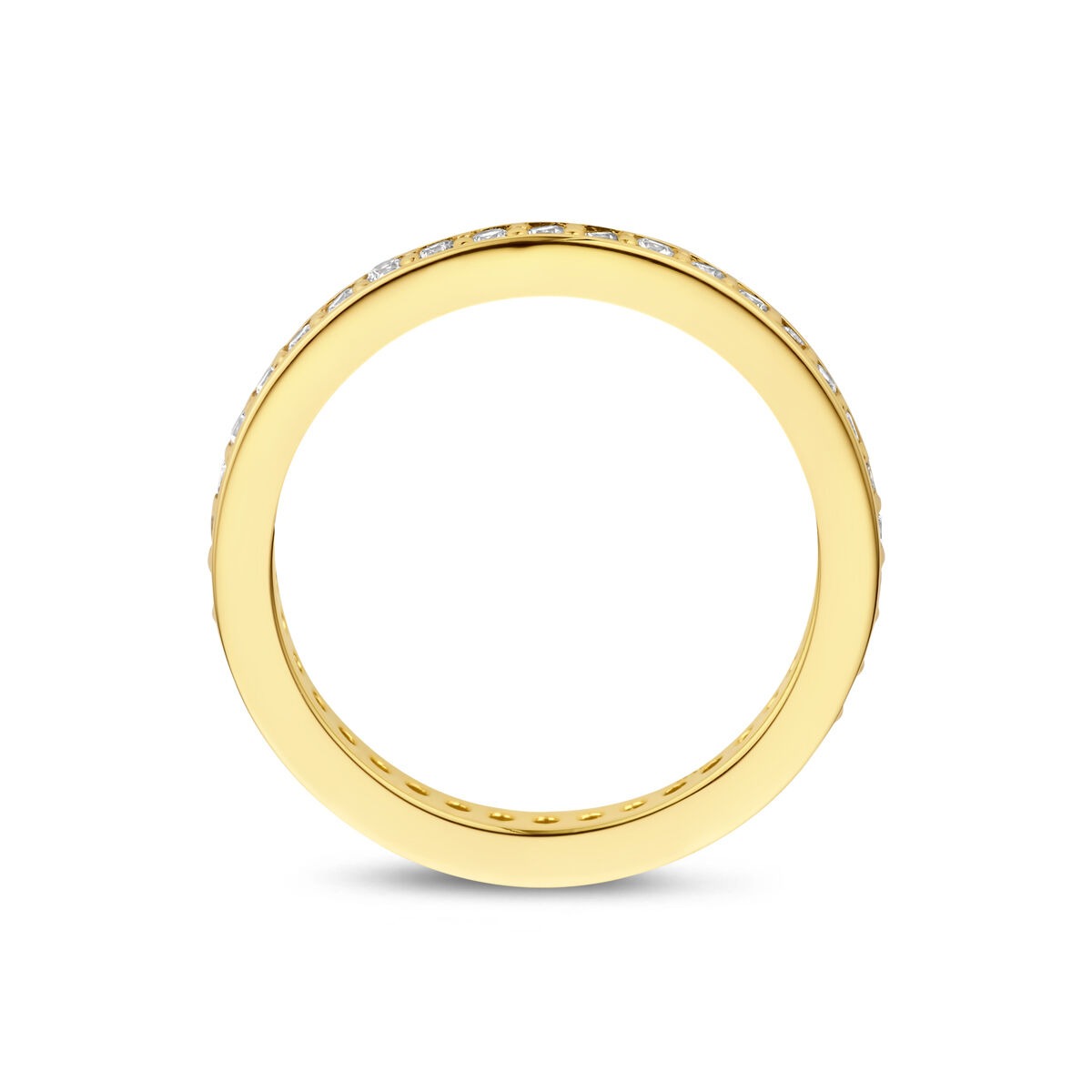 Anillo chapado en oro de plata 925 con circonitas 2.5 mm