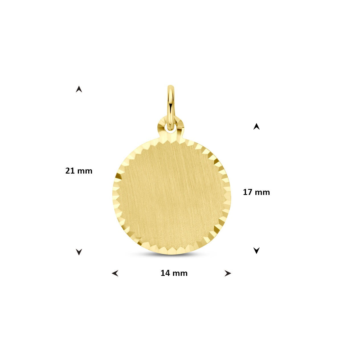 colgante grabado de oro amarillo con diamantes