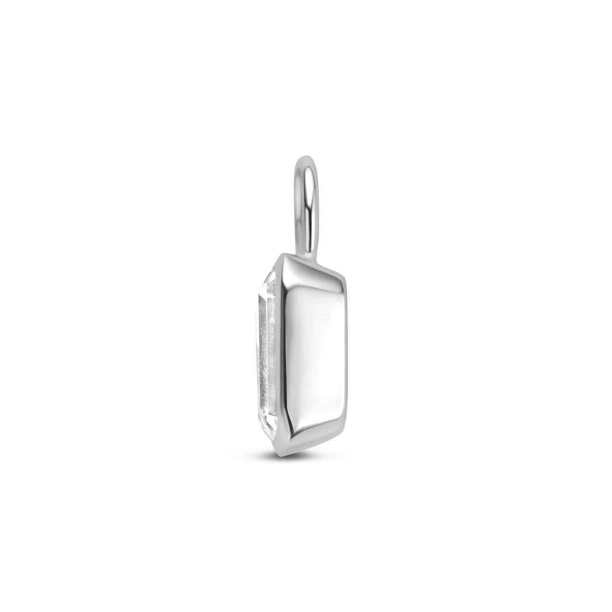Aro colgante de plata rodiada con circonitas