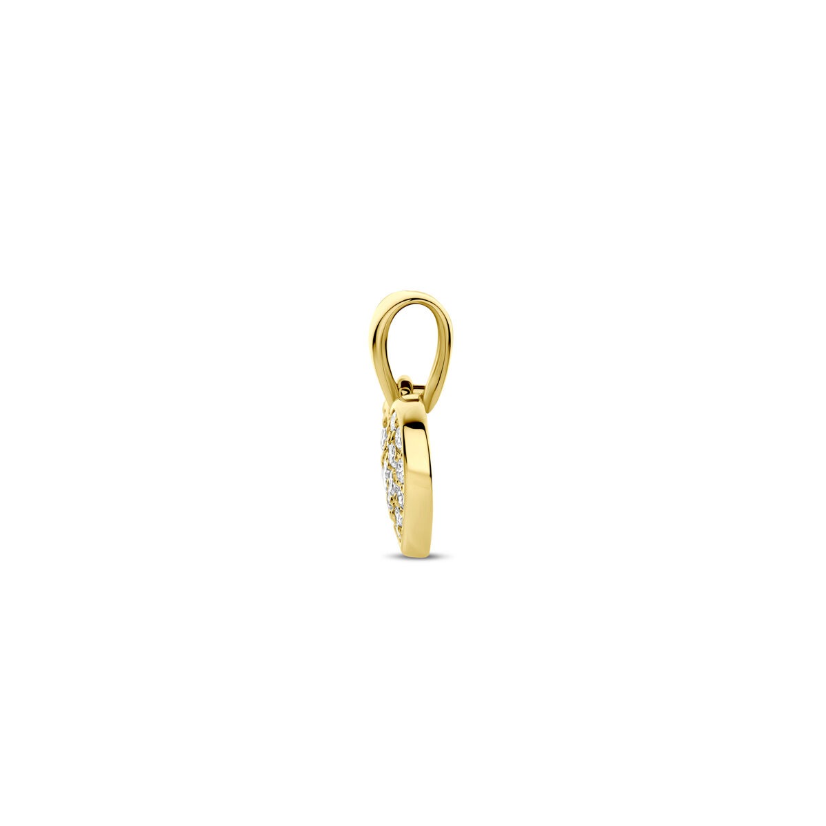 colgante de corazón en oro amarillo de 14k con diamante cultivado en laboratorio