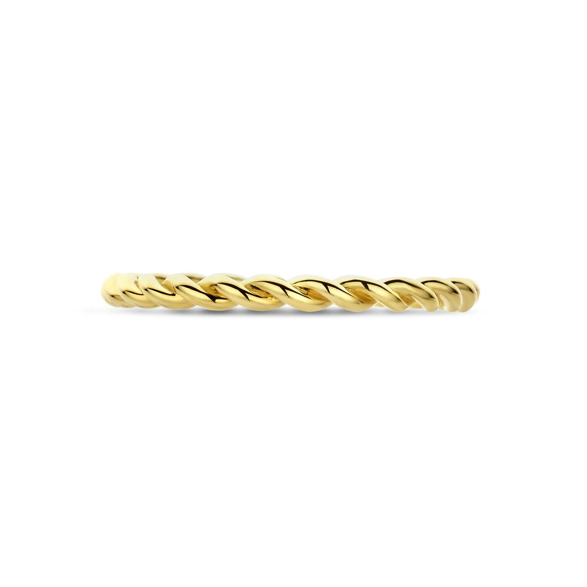 Anillo ajustable de oro amarillo trenzado 2 mm