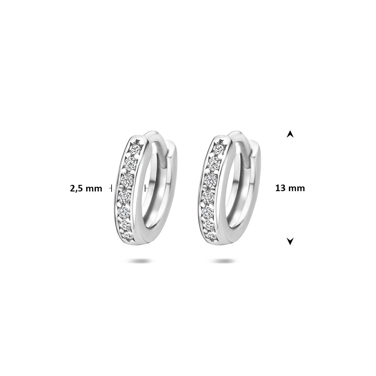 Aros de plata 925 rodiados con circonitas