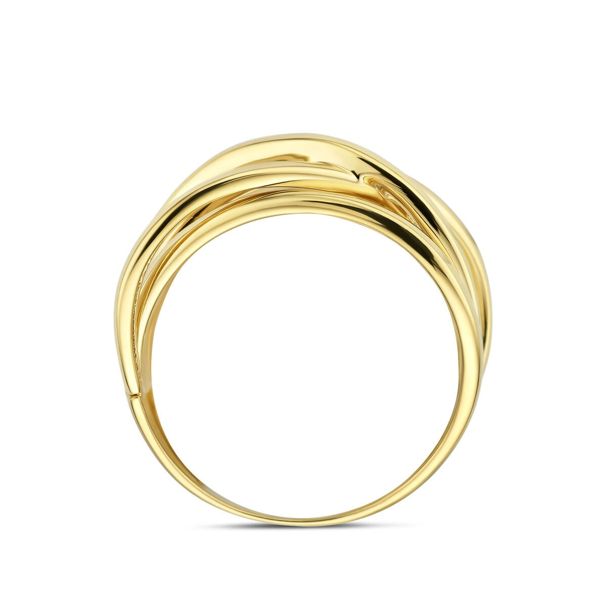 Anillo de mujer de oro amarillo de 14k con banda ancha de 11 mm