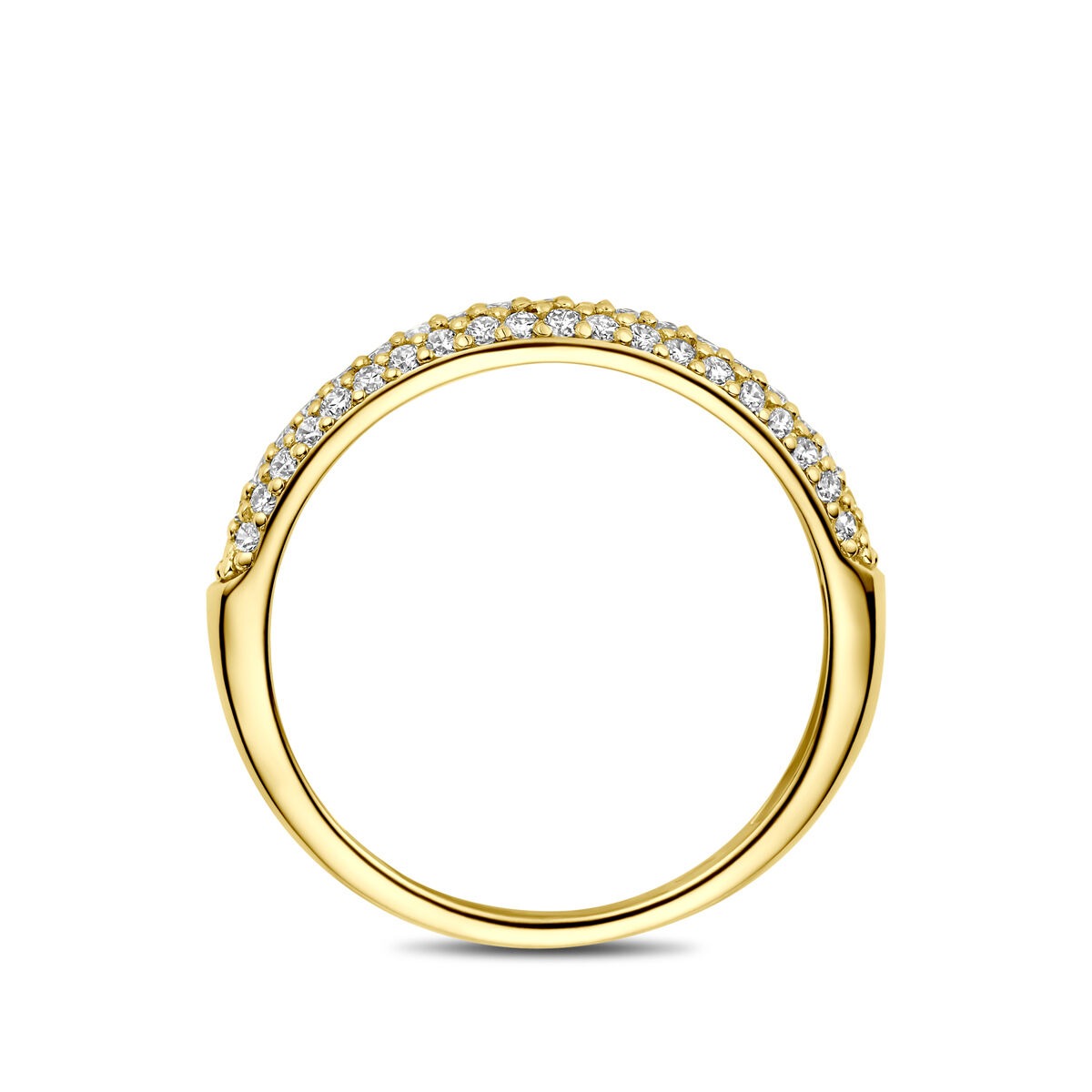 Anillo de oro amarillo de 14k con diamante cultivado en laboratorio