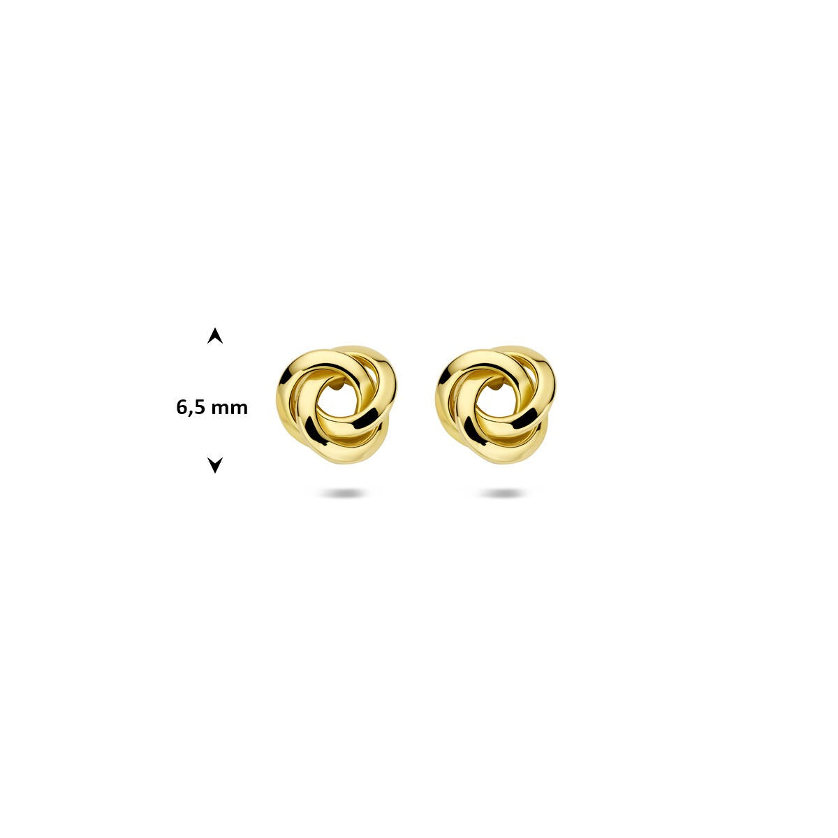 Pendientes de botón de oro con nudo – 14k
