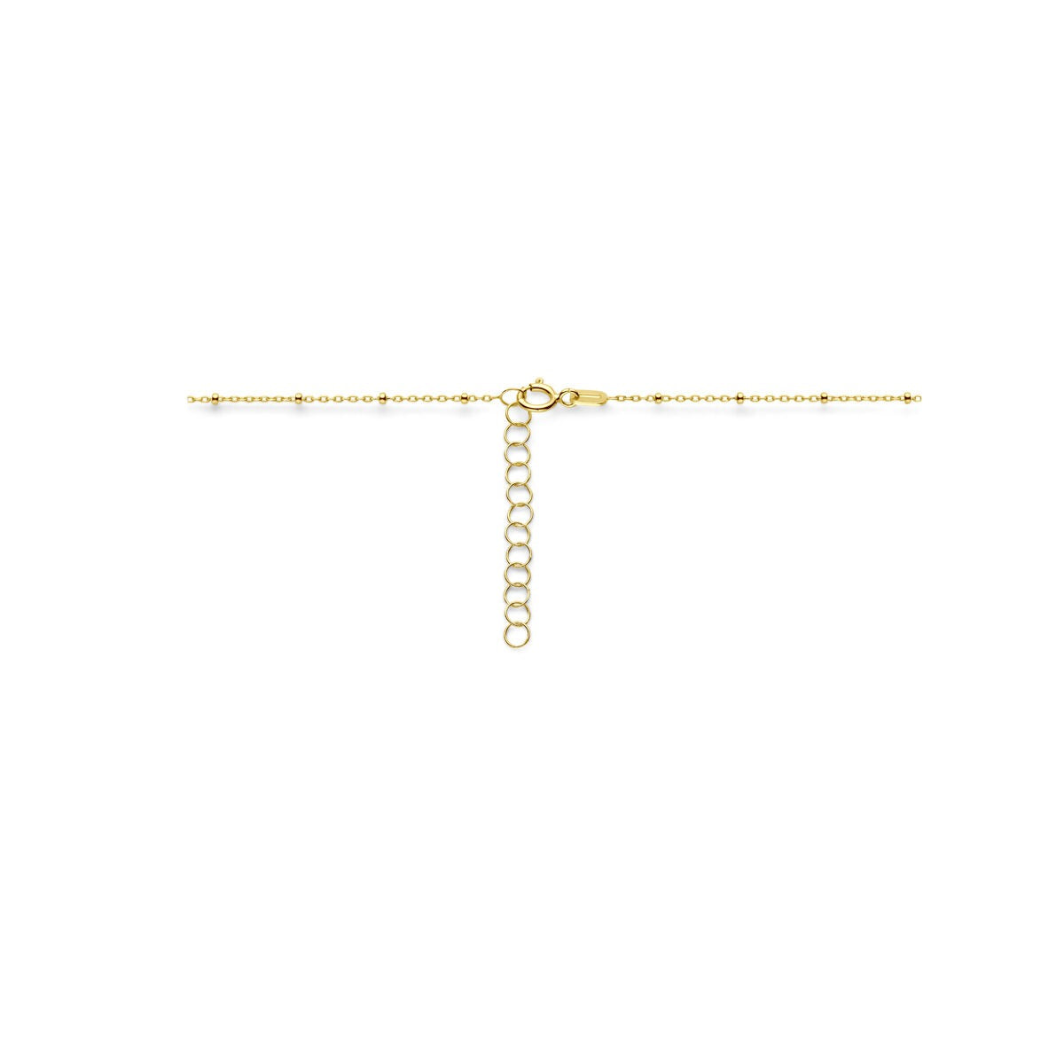 Collar de oro amarillo con eslabones de ancla con bolitas