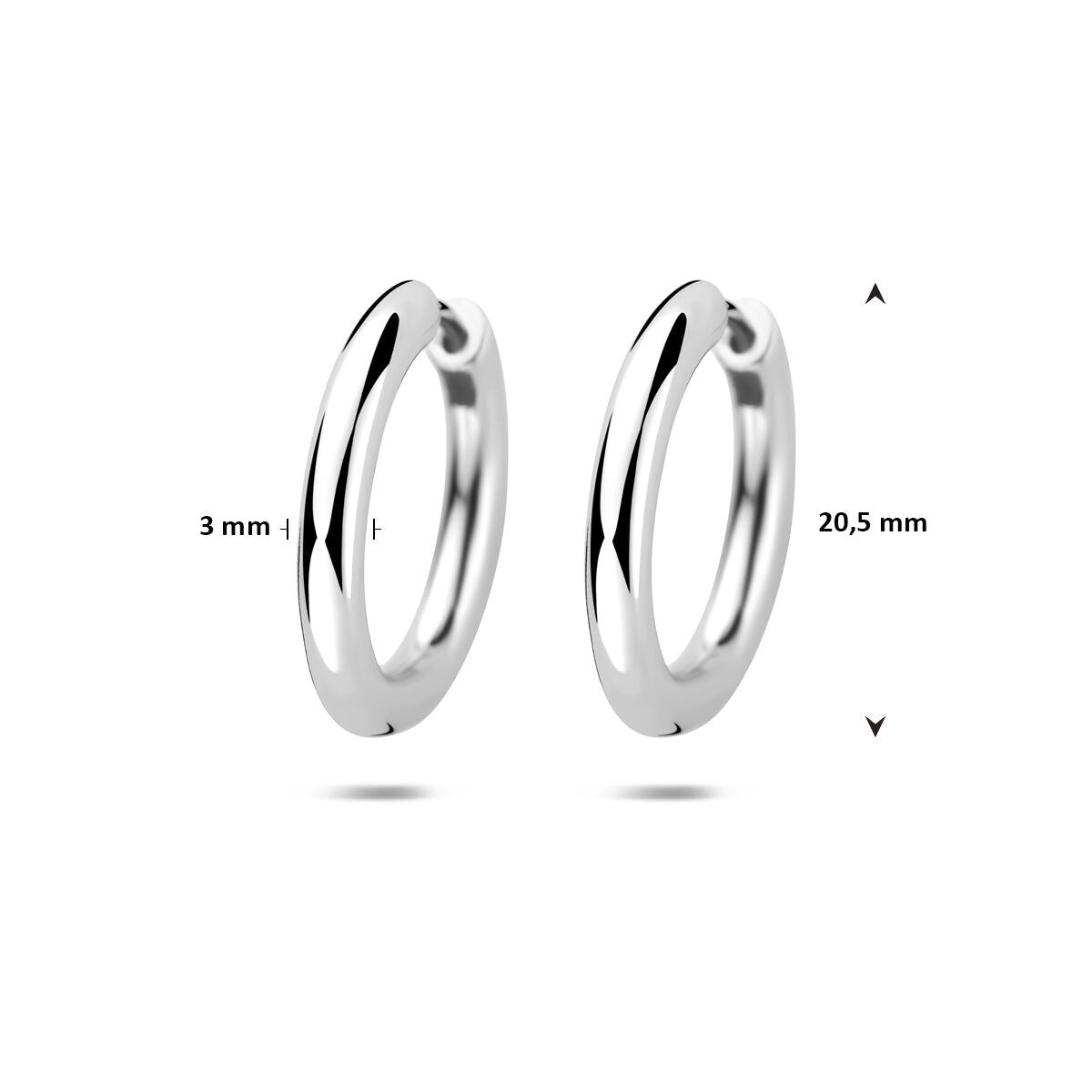 Aros de plata rodiados - aros de mujer delgados con acabado refinado