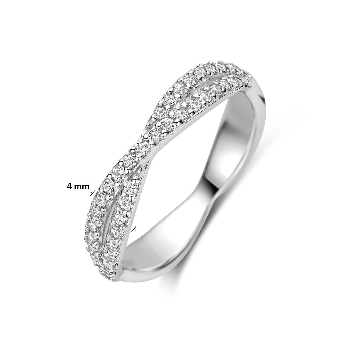 anillo de zirconia plata rodiada