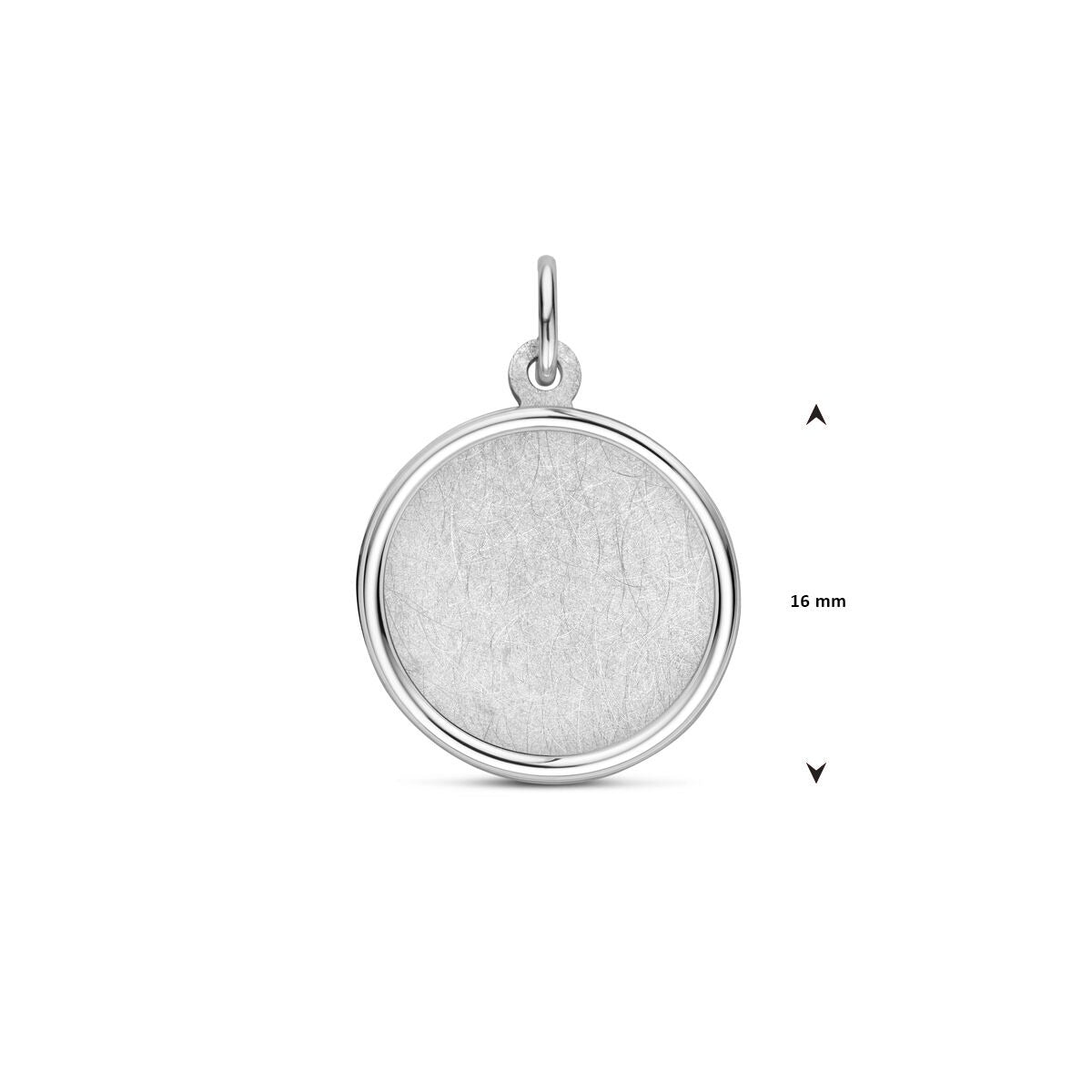 Colgante de grabado en plata rodiada 925 con efecto mate y pulido