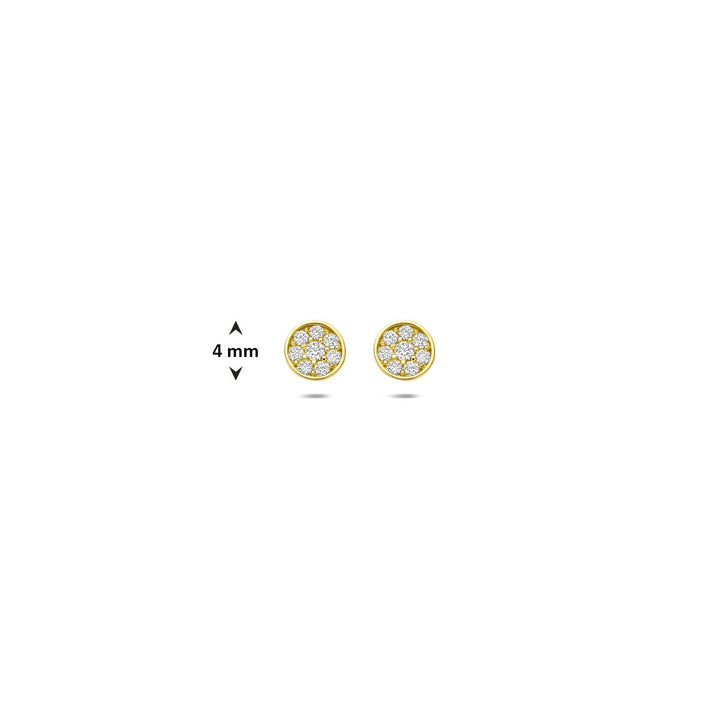 Gouden oorknoppen met zirkonia – 14k, pavé zetting