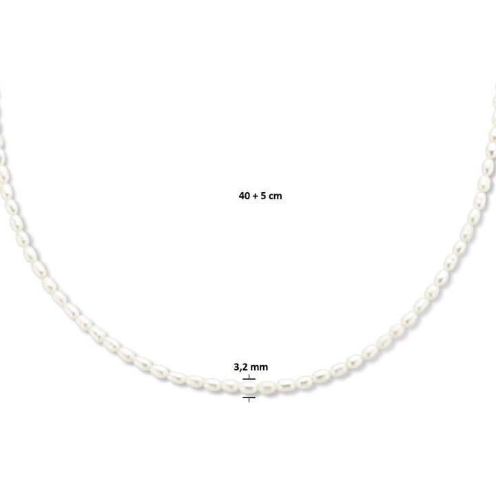 Verguld zilveren collier met zoetwaterparels – elegante combinatie van goudkleur en parelglans