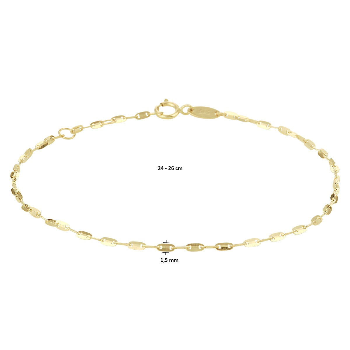 Anillo de tobillo de mujer – 14k oro amarillo