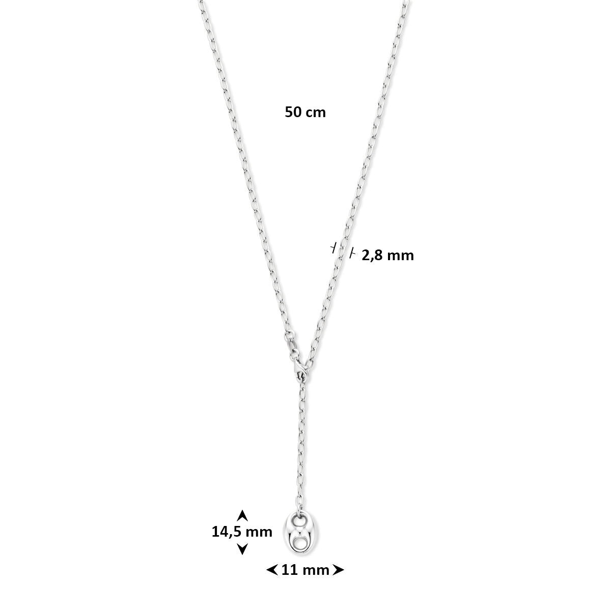 Collar de plata con colgante de grano de café