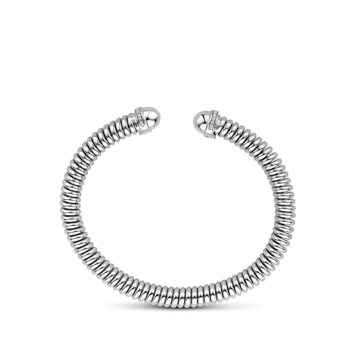 Pulsera de mujer de plata – pulsera rígida rodiada
