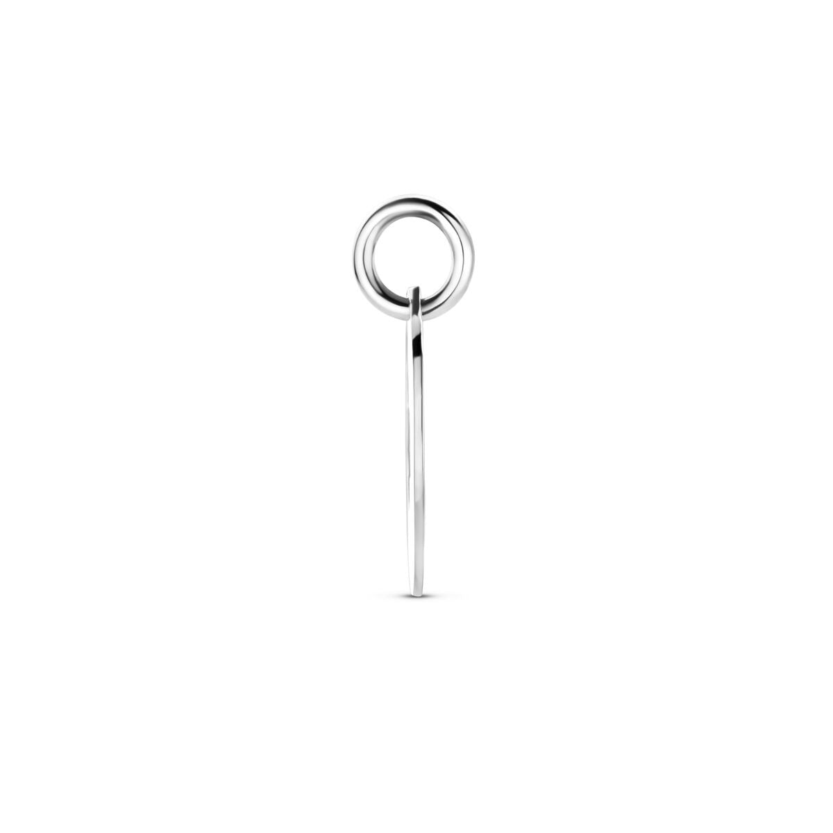 Colgante redondo de plata rodiada grabable 925