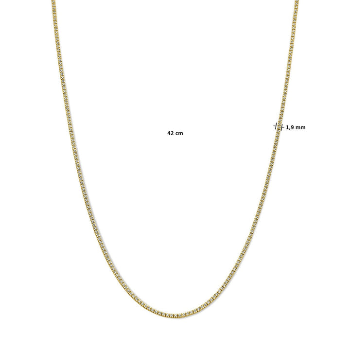 14k geelgouden tenniscollier met diamanten – 2.00ct