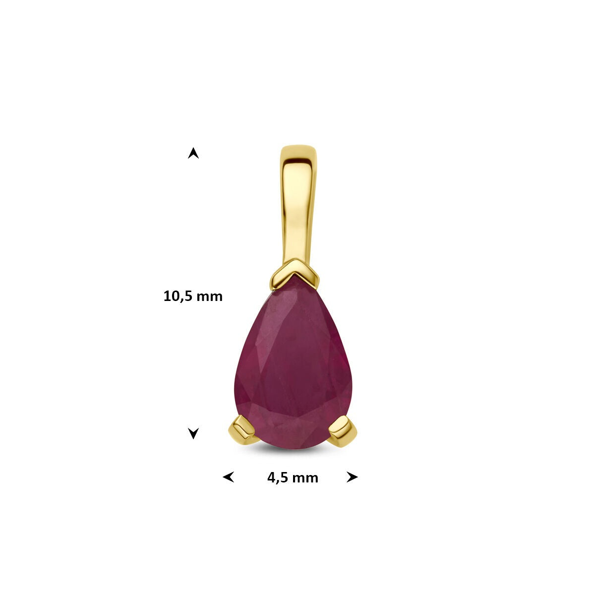 colgante de oro amarillo con rubí