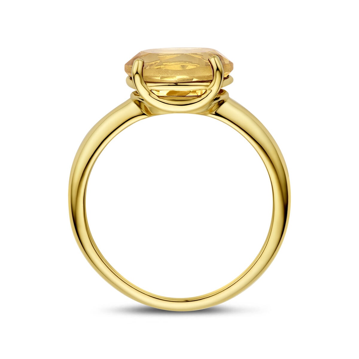 Anillo de oro amarillo de 14k con citrino
