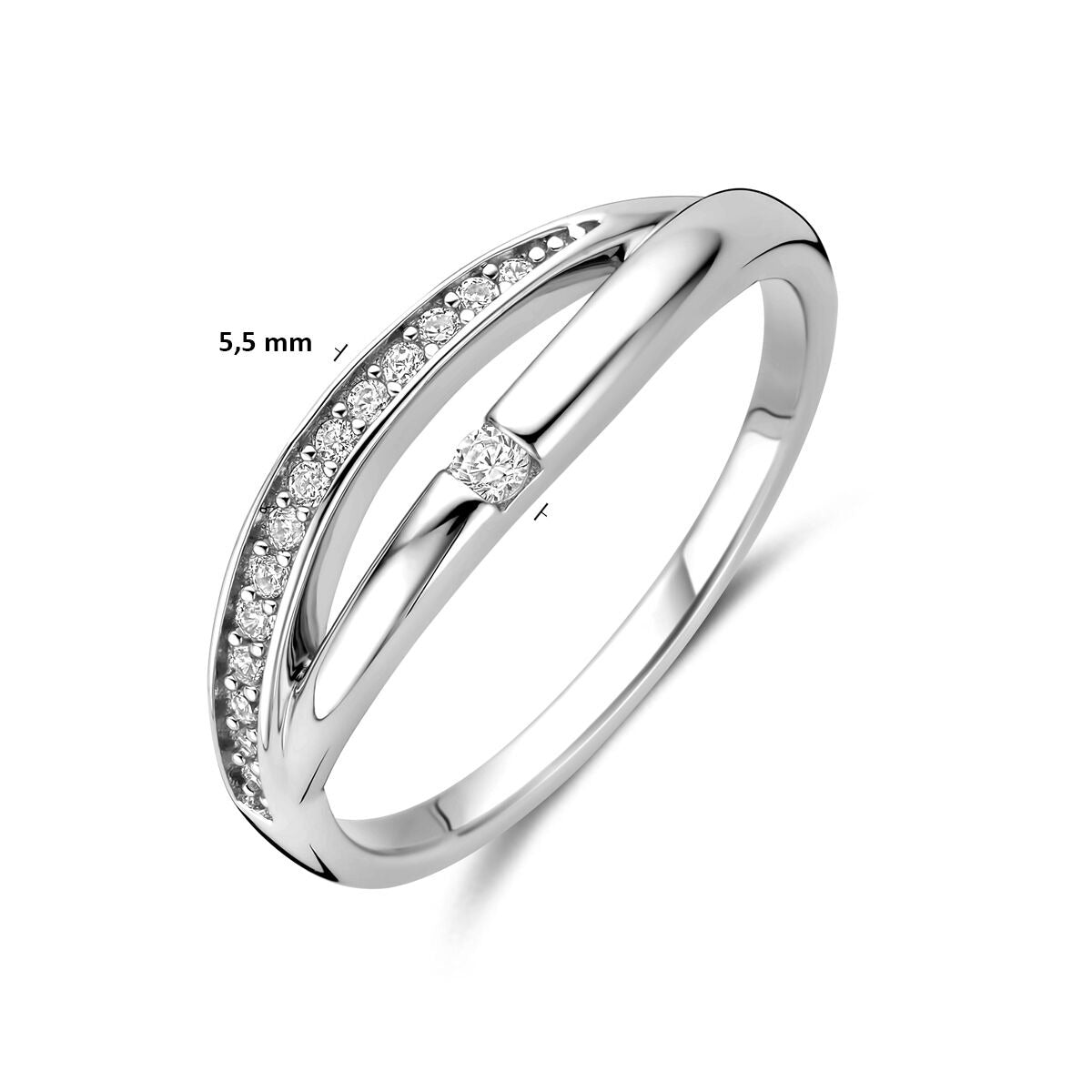 Anillo de mujer de plata con circonitas – Diseño de entorno rodiado