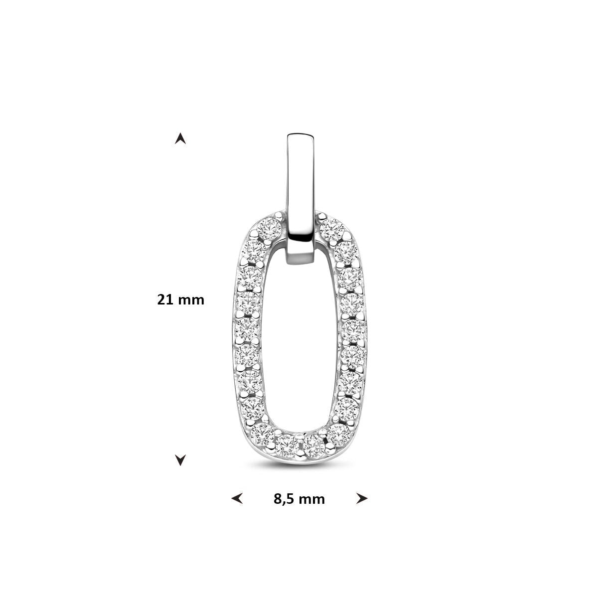 Colgante de plata con entorno de circonitas 925 rodiado