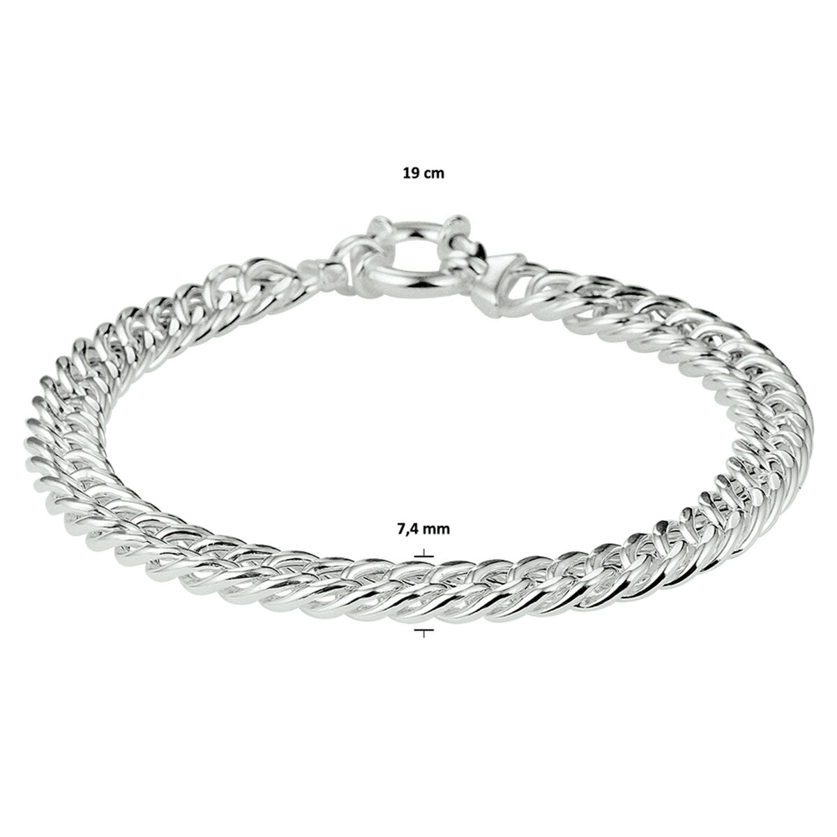 Pulsera de mujer de plata – pulsera gourmet con gran anilla