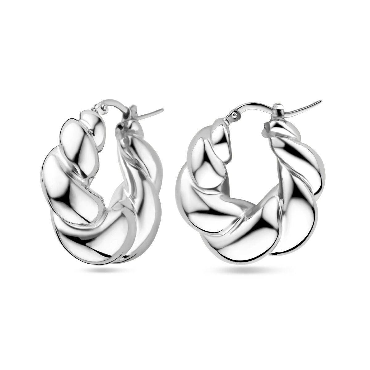 Aros de plata rodiada retorcidos – 27.5x8.5mm