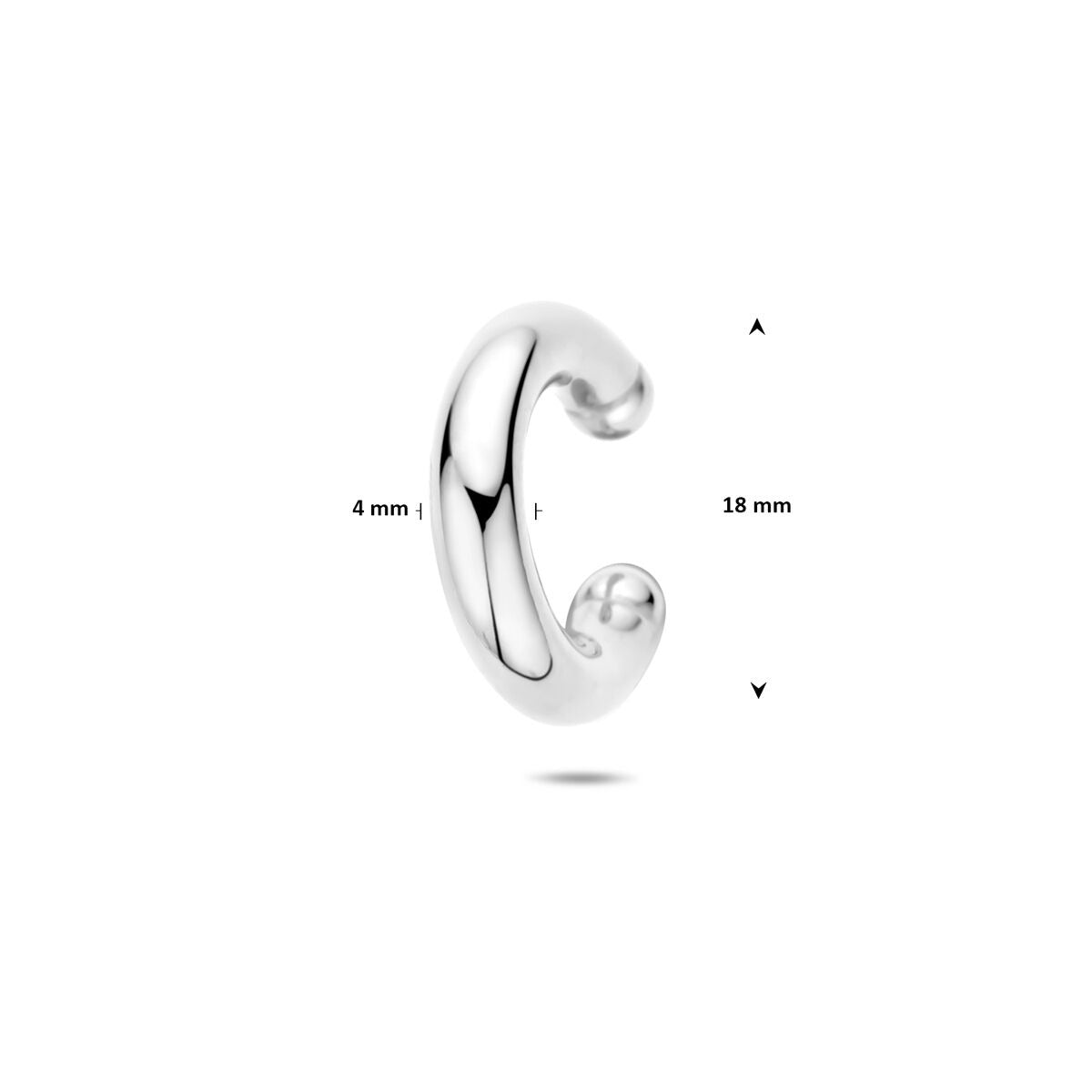 Ear cuff de plata 18 x 4 mm