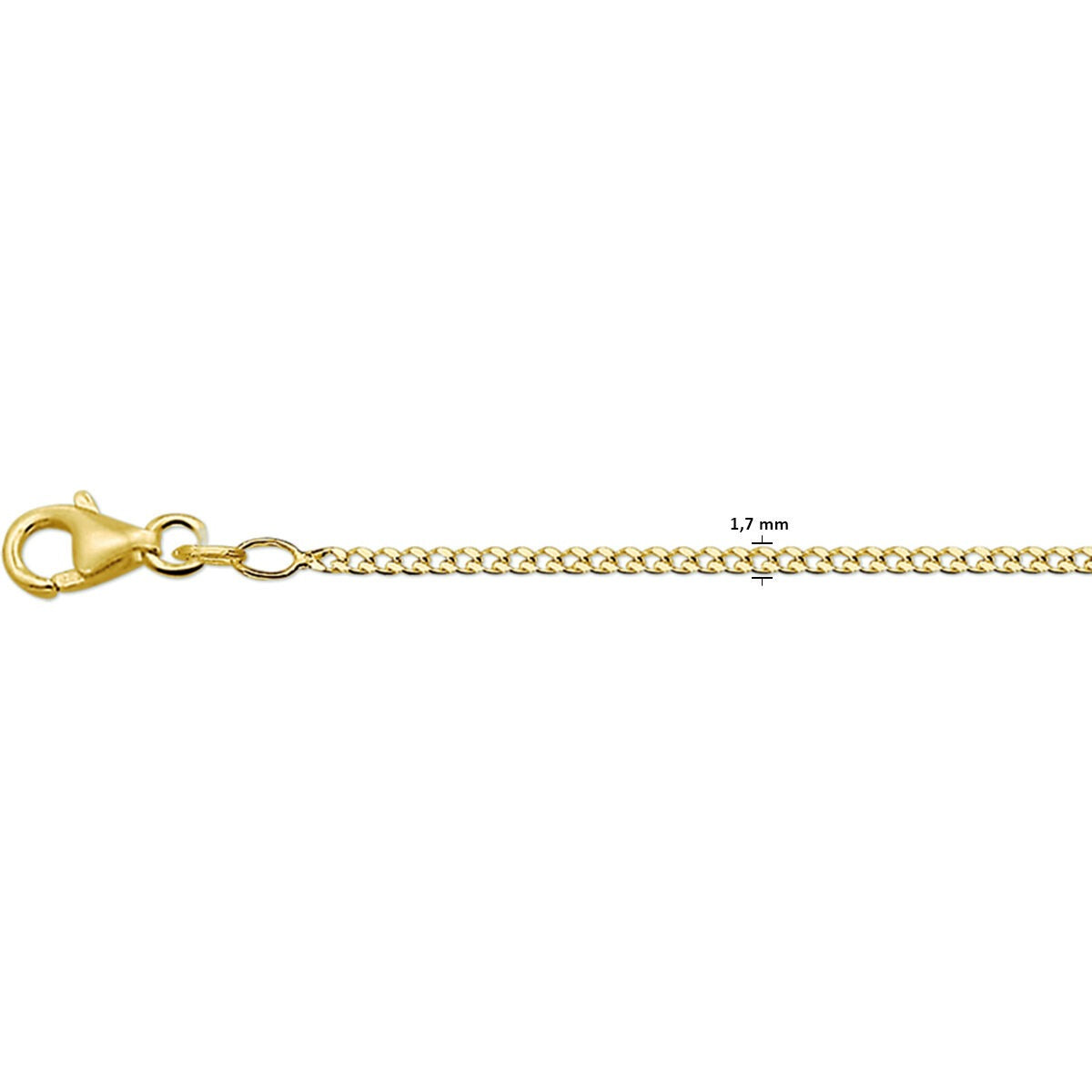 collar gourmette de oro amarillo 14k unisex