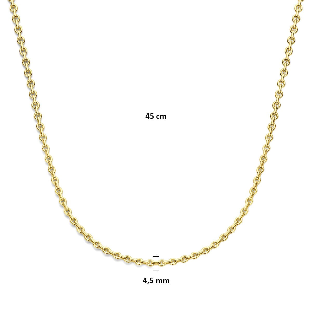 collar de oro amarillo de 14k con núcleo de plata – collar ancla Silgold