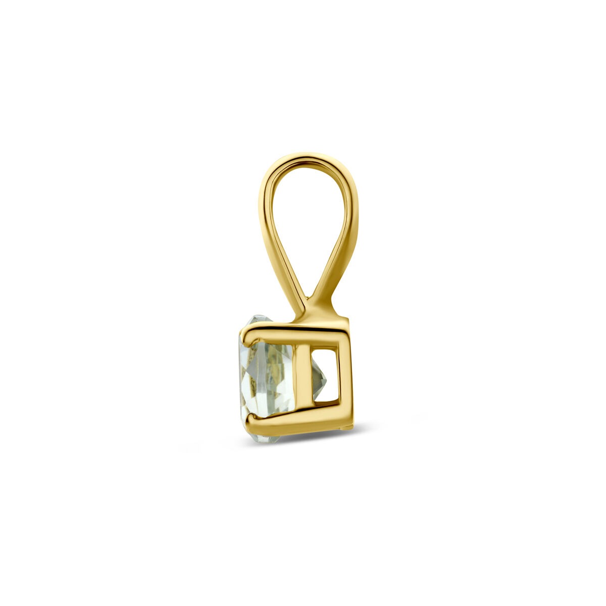 colgante de oro amarillo de 14k con amatista verde