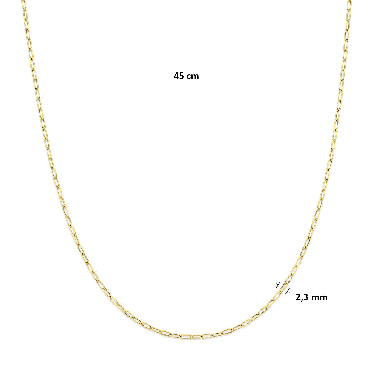 collar de oro amarillo con eslabones de ancla