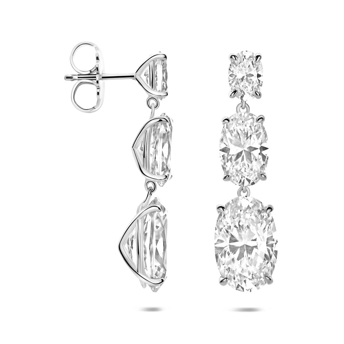 Pendientes de plata 925 rodiados con circonitas