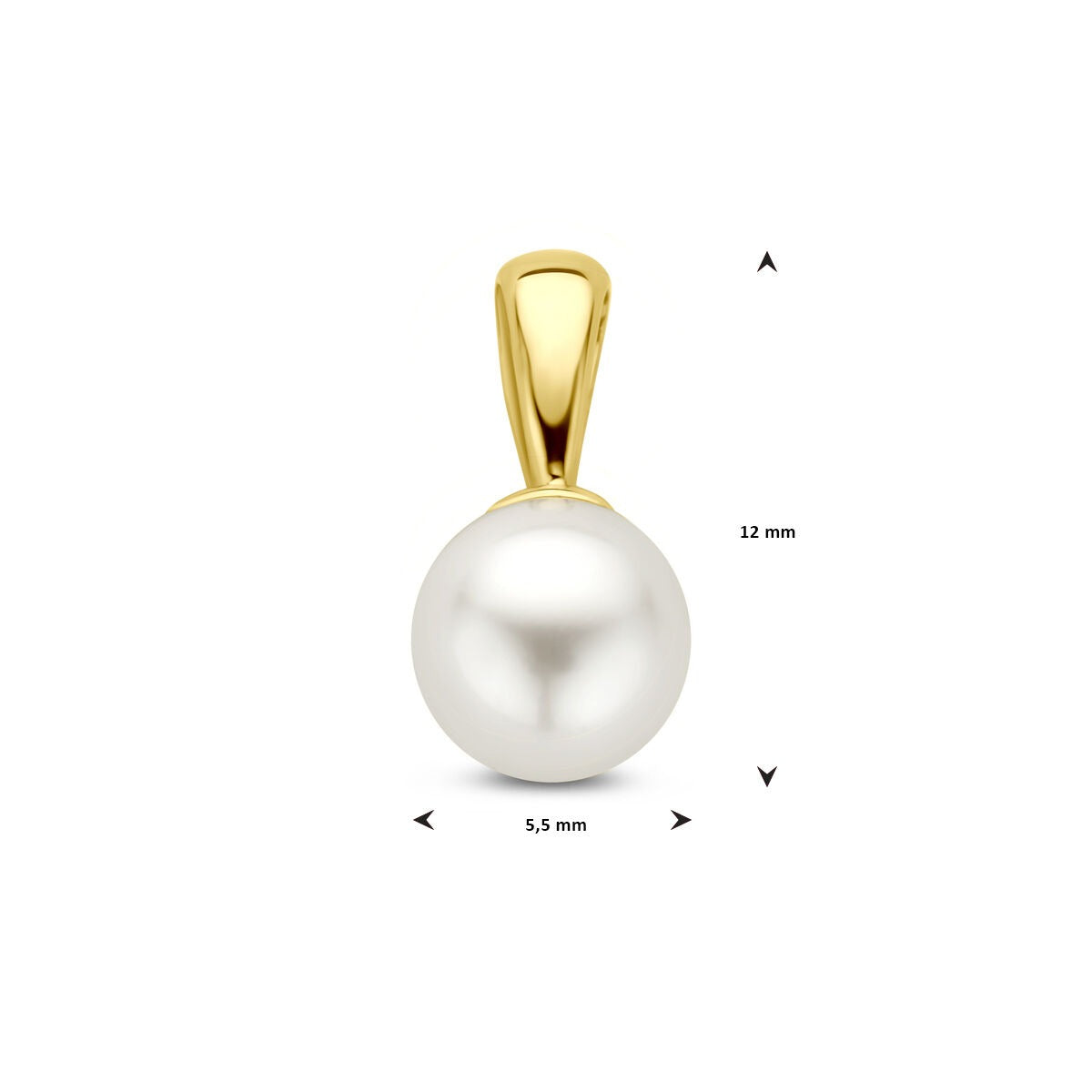 colgante chapado en oro amarillo con perla de agua dulce 12 mm