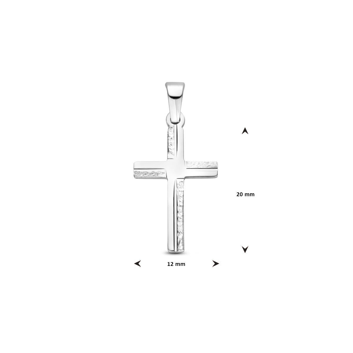 Colgante de cruz en plata - rodiado en plata 925