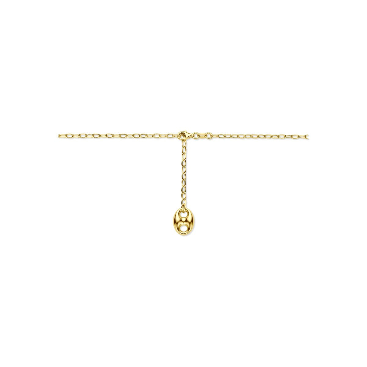 Collar chapado en oro de plata con colgante de grano de café