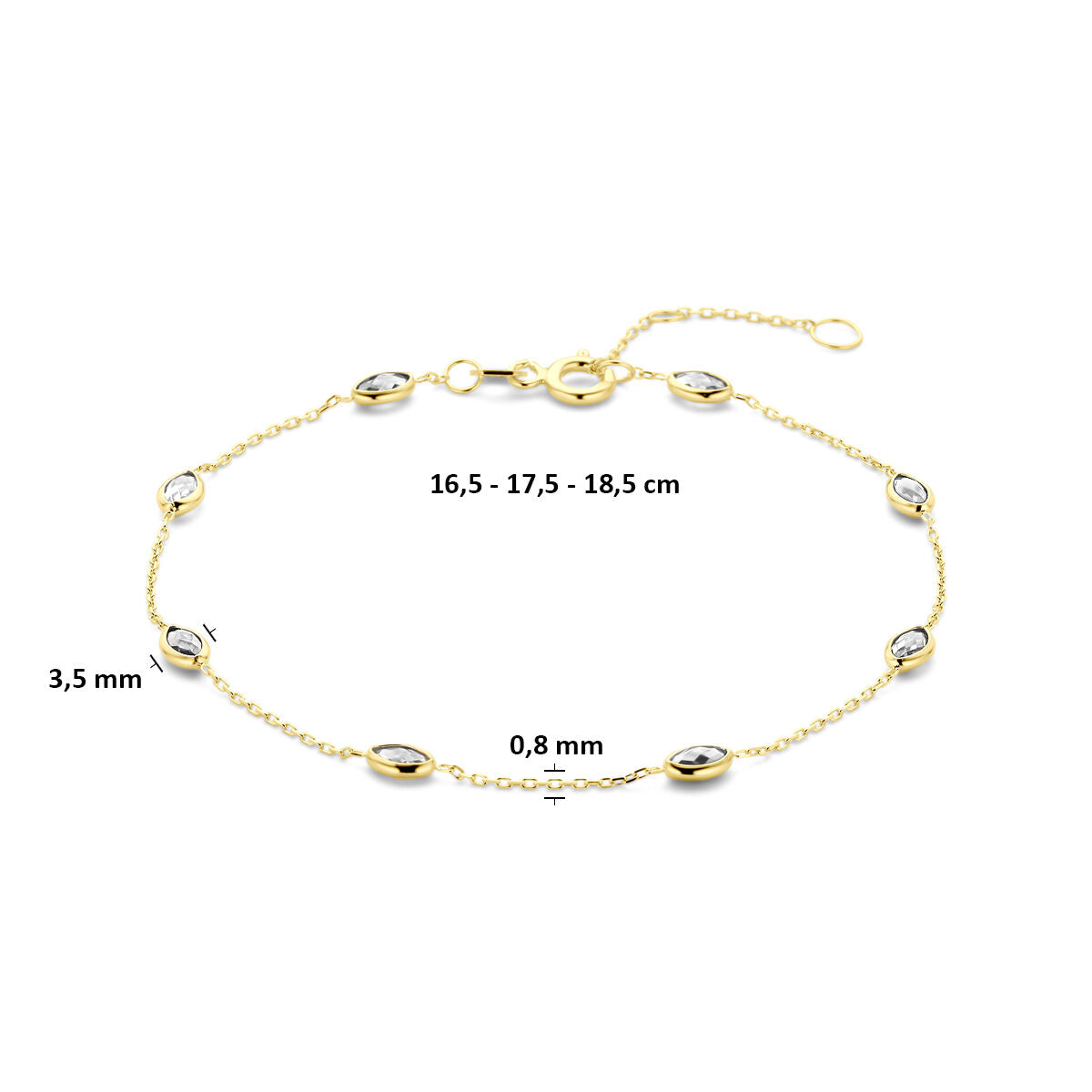 Pulsera de oro amarillo con circonitas