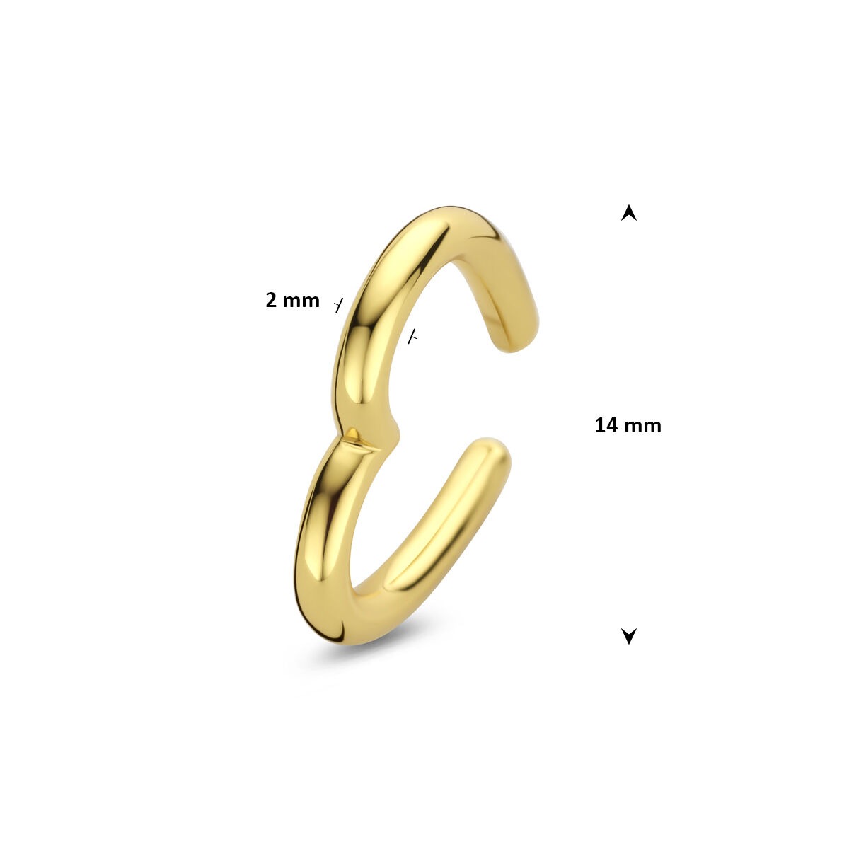 Ear cuff chapado en oro en forma de corazón